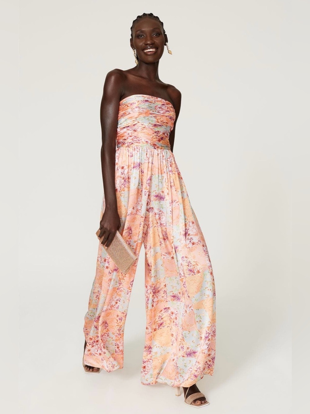 AMUR~Kallia Multi Floral Strapless Wide-Leg Jumpsuit~Size 6~$498~